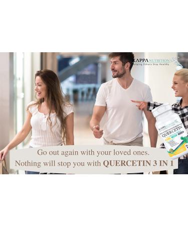 Quercetin 1000mg, Bromelain 500mg, Vitamin C 1000mg Capsules - Immune, Cardiovascular, Respiratory Health - Allergy Relief - 120ct from Kappa Nutrition - Buy Online on GoSupps.com