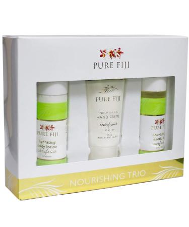 Pure Fiji Nourishing Trio | Ideal Spa Bath Gift Set for Women - Exotic Body Oil Hydrating Lotion & Hand Cream - Travel Kit - Starfruit Scent - Buy Online on GoSupps.com