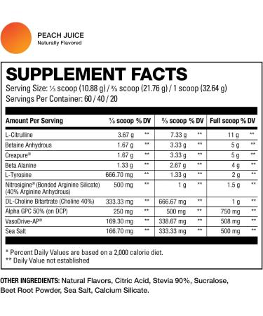 HD MUSCLE PreHD Variant 002 Non-Stim Pre Workout Powder | Nick Walker Signature Series | Stimulant Free PreWorkout | Caffeine-Free L-Citrulline Creapure Creatine Beta Alanine | 60 Servings (Peach Juice) - Buy Online on GoSupps.com