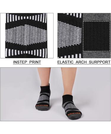 COOVAN 7 Pack Men's Ankle Socks - Athletic Low Cut Running Tab Socks, Breathable & Cushioned in Black - Buy Online on GoSupps.com