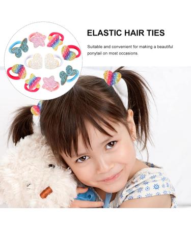 Holibanna 5 Pairs girls' sequin rubber band hair ties for children hair ropes girl elastic hair tie sparkle hair ties glitter star hair ties kids hair ties Holder High elasticity baby fabric - Buy Online on GoSupps.com