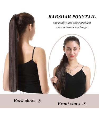 Ponytail Extension 26 Darkest Brown Synthetic Hair Clip-in for Women - Buy Online on GoSupps.com
