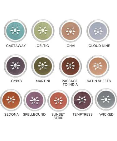 Honeybee Gardens PowderColors - Satin Sheets Mineral Eye Shadow (2g) | Pale Peach with Gold Sparkles | Portable & Skin-Friendly - Buy Online on GoSupps.com