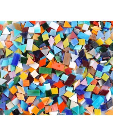 Lanyani 1050 Pieces Mixed Shapes Glass Mosaic Tiles - Colorful Stained Glass for Crafts & Projects - Buy Online on GoSupps.com
