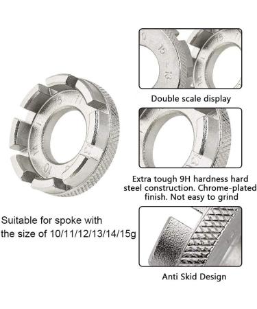 Goabroa Spoke Wrench - 8 Way Hard Steel Bike Rim Truing Tool for Bicycle Wheel Tension Adjustment - Buy Online on GoSupps.com
