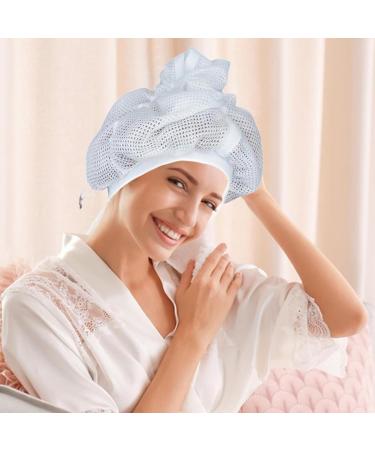 Net Plopping Cap For Drying Curly Hair Adjustable Bonnet Hair Hair Nets With Drawstring Hooded Hair Dryer Quick Drying Styling For Sleep Long And Curly Hair 3pcs - Buy Online on GoSupps.com