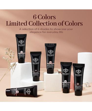 Modelones Poly Nail Gel 6 Colors Nude Skin Tones Collection - French Manicure DIY Design, Builder Gel Set for Poly Extension, Home Salon Beauty Gift - Buy Online on GoSupps.com