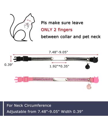 Mogokoyo Personalized Reflective Cat Neck Band - Adjustable Safety Collar with Name & Phone Number | 2-Pack (Black & Pink) - International Shipping - Buy Online on GoSupps.com