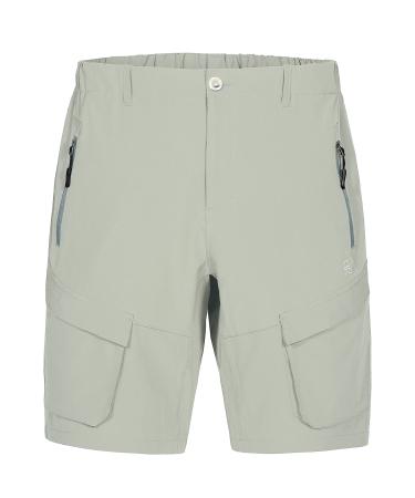 Little Donkey Andy Men's Stretch Quick Dry Cargo Shorts for Hiking, Camping, Travel Khaki Large