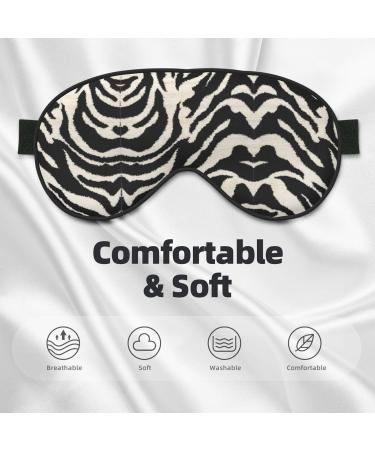 Zebra Animal Print Light Blocking Eye Mask Soft Adjustable Sleep Mask for Travel & Yoga - Black - Buy Online on GoSupps.com