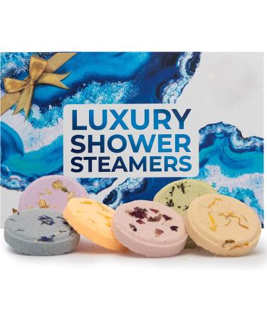 Shower Steamers-Aromatherapy Gifts for Women Variety Pack of 6 Shower Bombs with Essential Oils for Stress Relief and Self Care Unique Spa Gift for Women's Birthday