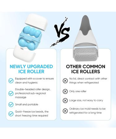 2-in-1 Face Ice Roller - Reduces Puffiness, Migraine Pain Relief - Skin Care - Buy Online on GoSupps.com