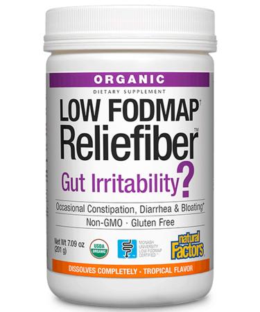 Natural Factors Organic Low Fodmap Reliefiber Tropical Flavor 7.09 oz (201 g)