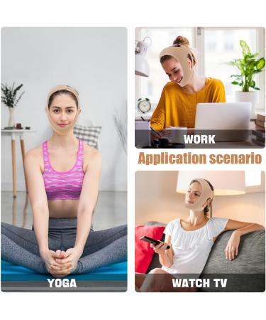 Funzhan Skin Colour V Line Lifting Mask Double Chin Reducer V Shaped Slimming Face Chin Strap Spandex V Line Face Shaping Device Elastic Face Lifting Belt Face Slimming Strap Belt Bandage Skin Color - Buy Online on GoSupps.com