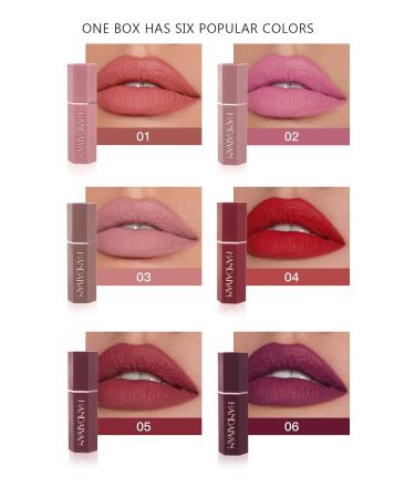 GL-TURELIFES 6 Pack Matte Lipsticks Set | Waterproof Velvet Lipsticks | Smooth Durable & Sexy Colors | Perfect Gift Box for International Shipping - Buy Online on GoSupps.com