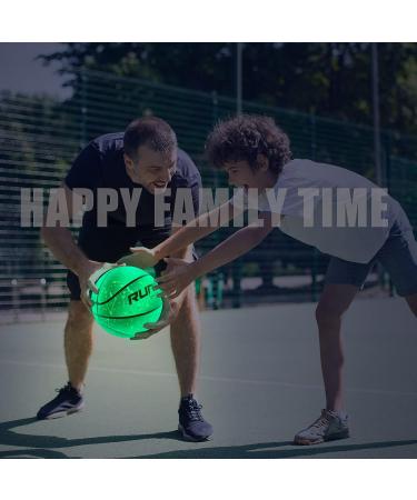 RUNIGHT Glow in The Dark Basketball - Official Size 7/6/5 - Green Light Up Ball for Night Games - Gifts for Kids, Boys, Girls, Men, Women - With Pump - Buy Online on GoSupps.com