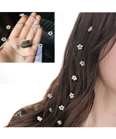 3 PCS Crystal Flower Long Hair Decorative Headdress Hair Extensions - White | Women's Streamline Hairpin Accessories - Buy Online on GoSupps.com
