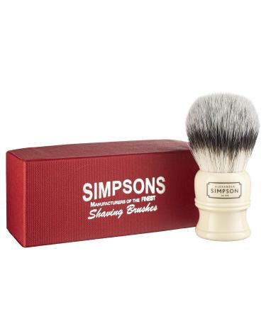 Alexander Simpson Trafalgar Synthetic Shaving Brush - Simpson Shaving Brushes - Faux Ivory Handle (T3)