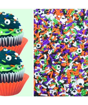 Edible Halloween Eyeballs Orange Black Purple Green White Cake Confetti Sprinkles Cake Cookie Cupcake Ice cream Donut Jimmies Quins 4oz I See You