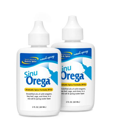 North American Herb & Spice SinuOrega - 2 fl oz - Pack of 2 - All-Natural Nasal Spray - Oregano Oil & Sage to Support Healthy Sinus Response - Non-GMO