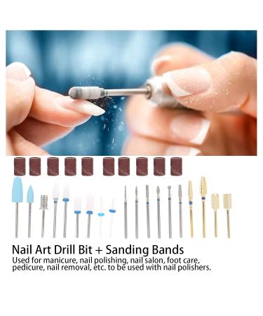 Professional Nail Sander Tip Set - 19pcs Nail Art Drill & 10pcs Sanding Bands for Manicure | International Shipping Available - Buy Online on GoSupps.com