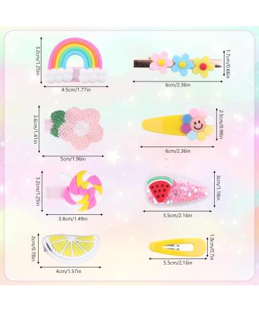 Colorful 56-Piece Hair Clips Set for Girls - Rainbow Sweets & Flower Designs | Perfect Hair Jewelry for Toddlers & Teens - Buy Online on GoSupps.com