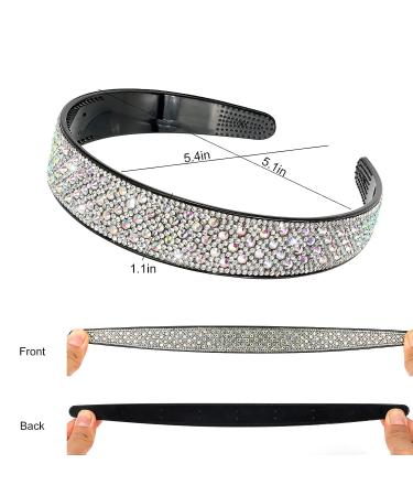 Sparkly Rhinestone Headband with Comb Teeth - Silver Hair Accessories for Women and Girls - Buy Online on GoSupps.com
