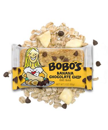 Gluten-Free Oat Bars - Bobo's Banana Chocolate Chip, Vegan, 12 Pack | Whole Grain Snack Made in USA - Buy Online on GoSupps.com