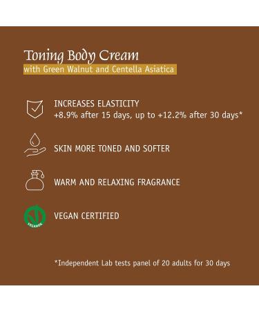Prija Toning Body Cream Boosts Hydration and Elasticity with Avocado Oil and Green Walnut Extract Lightly Scented Vegan Friendly Moisturising Body Cream with Centella Asiatica 380ml - Buy Online on GoSupps.com
