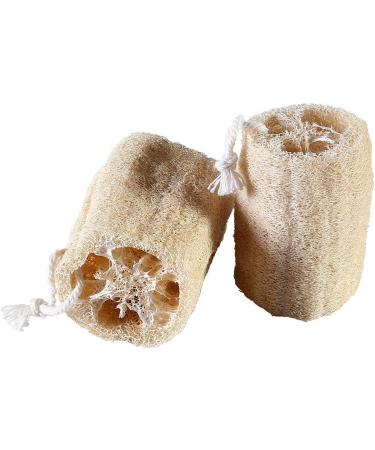 3 PCS 4 inch Natural Exfoliating Loofah Sponges for Body and Kitchen - Organic Shower Scrubber and Vegetable Dish Scouring Pad - Buy Online on GoSupps.com