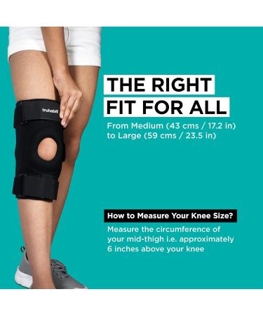 Buy Hinged Knee Brace for Pain Relief - Open Patella Support for Ligament Tear | Free Size Knee Support for Men & Women - Buy Online on GoSupps.com