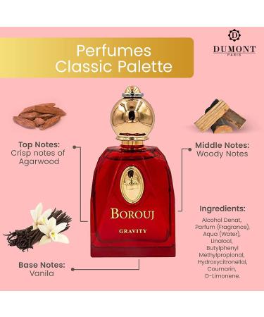 Dumont BOROUJ GRAVITY - 85ml - Unisex Perfume for Men & Women - Agarwood Vanilla Woody & Musk Fragrance - Long Lasting Cologne Mist & Body Spray - for Him & Her Oriental 2.87 Fl Oz (Pack of 1) - Buy Online on GoSupps.com