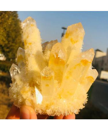Natural Yellow Phantom Quartz Crystal Cluster Specimen Crystal Stone Crystal Cluster (Size : 200-250g) - Buy Online on GoSupps.com