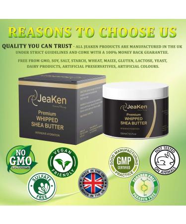 JeaKen - PURE SHARITE BUTTER - 100ml Premium Shea Butter To soothe dry or chapped rough skin - Anti-Aging Ingredients - Against Wrinkles and Fine Lines - Stretch Mark Cream Pregnancy - Buy Online on GoSupps.com