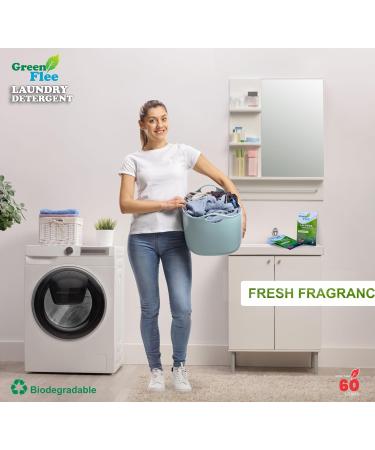Buy Green Flee Laundry Detergent Sheets - Fresh Fragrance Eco-Friendly No Plastic Jug 60 Loads (30 Sheets) - International Shipping Available - Buy Online on GoSupps.com