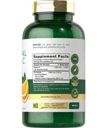 Carlyle Liposomal Vitamin C Complex | 250 Softgels | High Potency, Non-GMO & Gluten Free - Buy Online on GoSupps.com