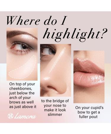 Highlighter Makeup Palette Face Powder Kit - With Mirror For Light To Medium Dark Skin - 4 Highly Pigmented Shimmer Colors For Highlighting and Contouring - Vegan Cruelty Free And Hypoallergenic Gold - Buy Online on GoSupps.com