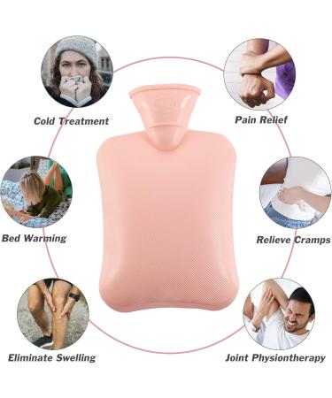 Premium Natural Rubber Hot Water Bottles (2-Pack) - 1L Pain Relief for Back Neck & Feet - Pink & Green - Buy Online on GoSupps.com