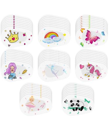 Panitay 40 Pcs Adhesive Eye Patches for Kids Unicorn Butterfly Panda Rainbow Breathable Kids Eye Patches Light Blocking Adhesive Eyepatch for Lazy Eye Boys Girls Children Regular Size 8 Designs