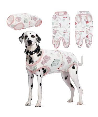 Recreational suit for dogs surgical recovery suit for dogs cats body suit after the operation dog onesie spay castration suit soft & breathable for bitches (sea nests XXL) XXL C-Seestern