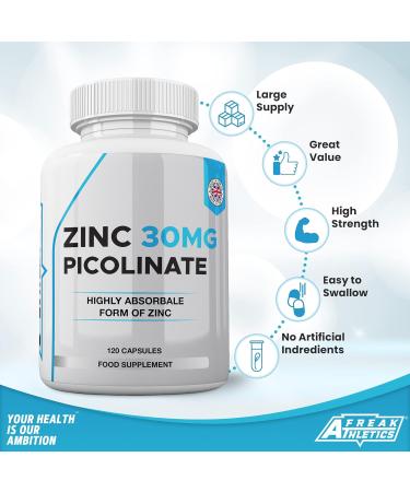 Zinc 30mg Picolinate Capsules - Made in UK | Freak Athletics - Buy Online on GoSupps.com