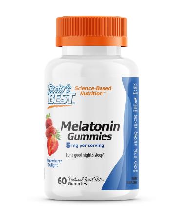 Doctor's Best Melatonin Gummies- 5 mg per Serving, Helps Promote Healthy Sleep, Jet Lag, 60 Count