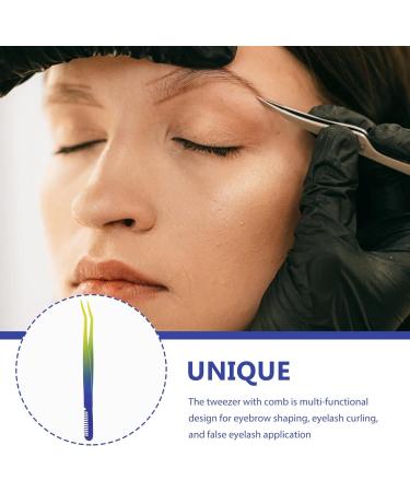 Minkissy 2-in-1 Eyelash Tweezers Set - Curved Stainless Steel Applicator & Jewelry Clip for False Lashes & Nails - International Shipping Available - Buy Online on GoSupps.com