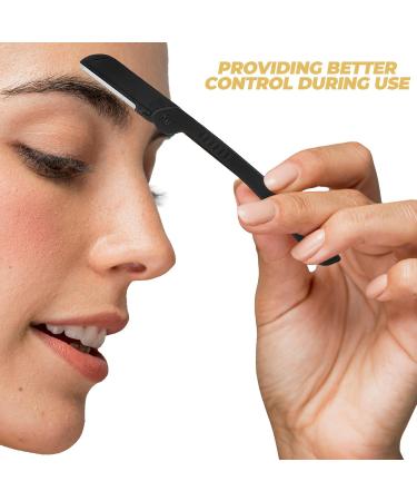 TEHAUX Rasoir Sourcils Pliable en Acier Inoxydable avec Grille de Protection Manche Mat Antid rapant Kit de 5 Pi ces R utilisables Mise des Sourcils Rasage du Visage - Buy Online on GoSupps.com