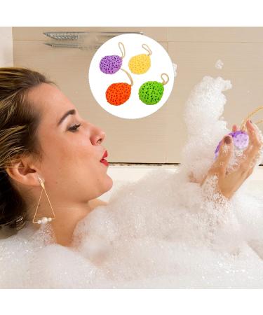 Buy 4pcs Natural Loofah Bath Balls - Honeycomb Sponge for Body Wash | Soft Infant Tub & Baby Brush - Hydrophilic Polyurethane - Gentle Skin Cleaning Tool - Buy Online on GoSupps.com