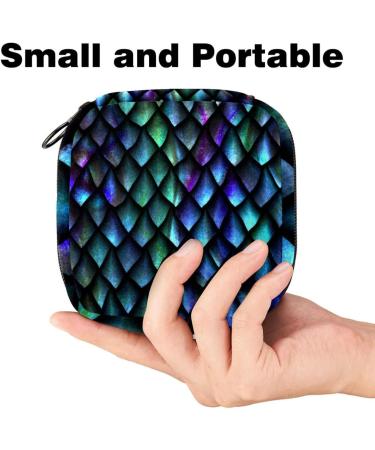 Shop Aesthetic Portable Women's Binding-Up Bags | Menstrual Cup & Pad Pockets for Teens | Mermaid Scales Design - Buy Online on GoSupps.com