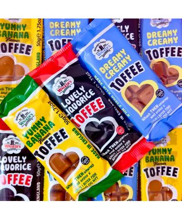 VIMIX Various Flavour Walkerss Nonsuch Toffee Bars 50g (12 Bars Random Mixed Flavors) Random Mixed Flavors 12 Bars