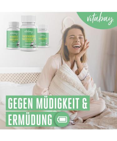 VITABAY Pantothenic Acid 500 mg - 300 Vegan Capsules | High Dose Vitamin B5 | Gastrointestinal Resistant | Purely Biological | Made in Germany - 3-Pack - Buy Online on GoSupps.com