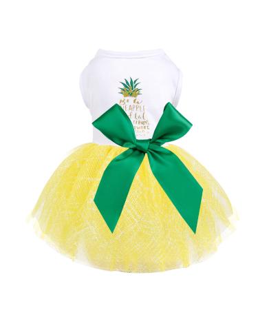 Dog dressing dog dressing for little dog girls mesh puppies dress summer dog clothes yorkie chihuahua tea cup of clothing clothing pet cat princess dress dog birthday outfit x-large yellow 1
