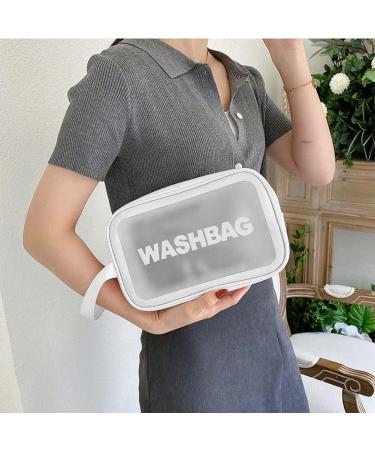 5PCS Clear Waterproof Toiletry Travel Bags - Portable Airport Cosmetic Bags (White) - Buy Online on GoSupps.com